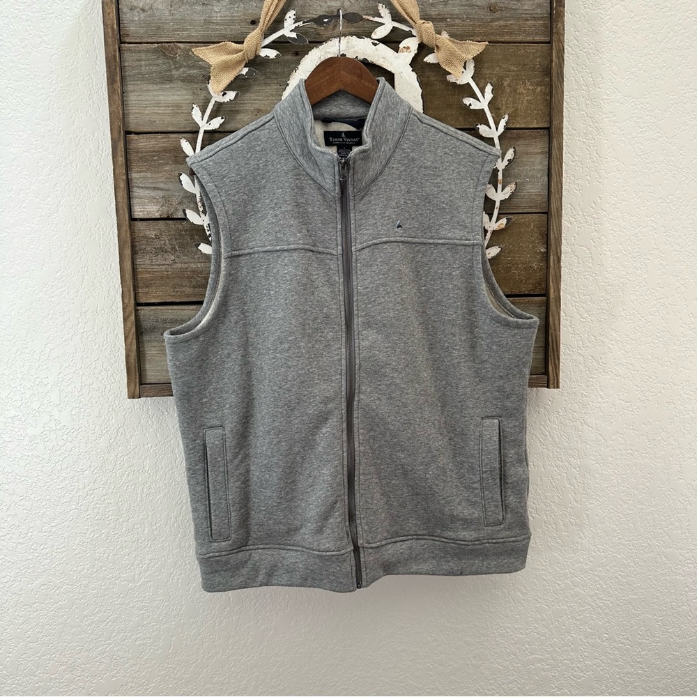 Tailor Vintage Pure Tec Vest Mens L Gray Sweatshirt Zip-Up Vest